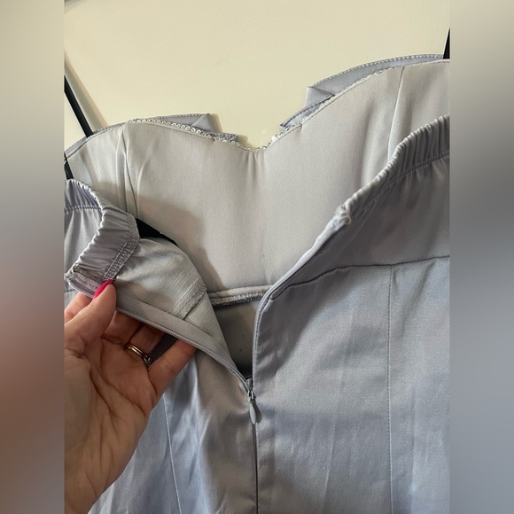 LOVE Brand Silver Sequin Satin Cocktail Dress Juniors Size 7 - Picture 9 of 14